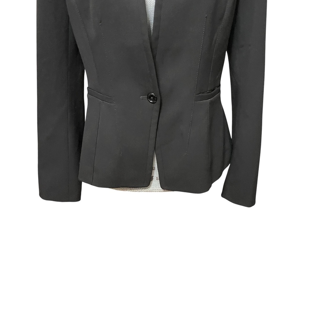 White House Black Market Black Fitted Blazer Jacket Women’s Size 4 One Button - Picture 5 of 12